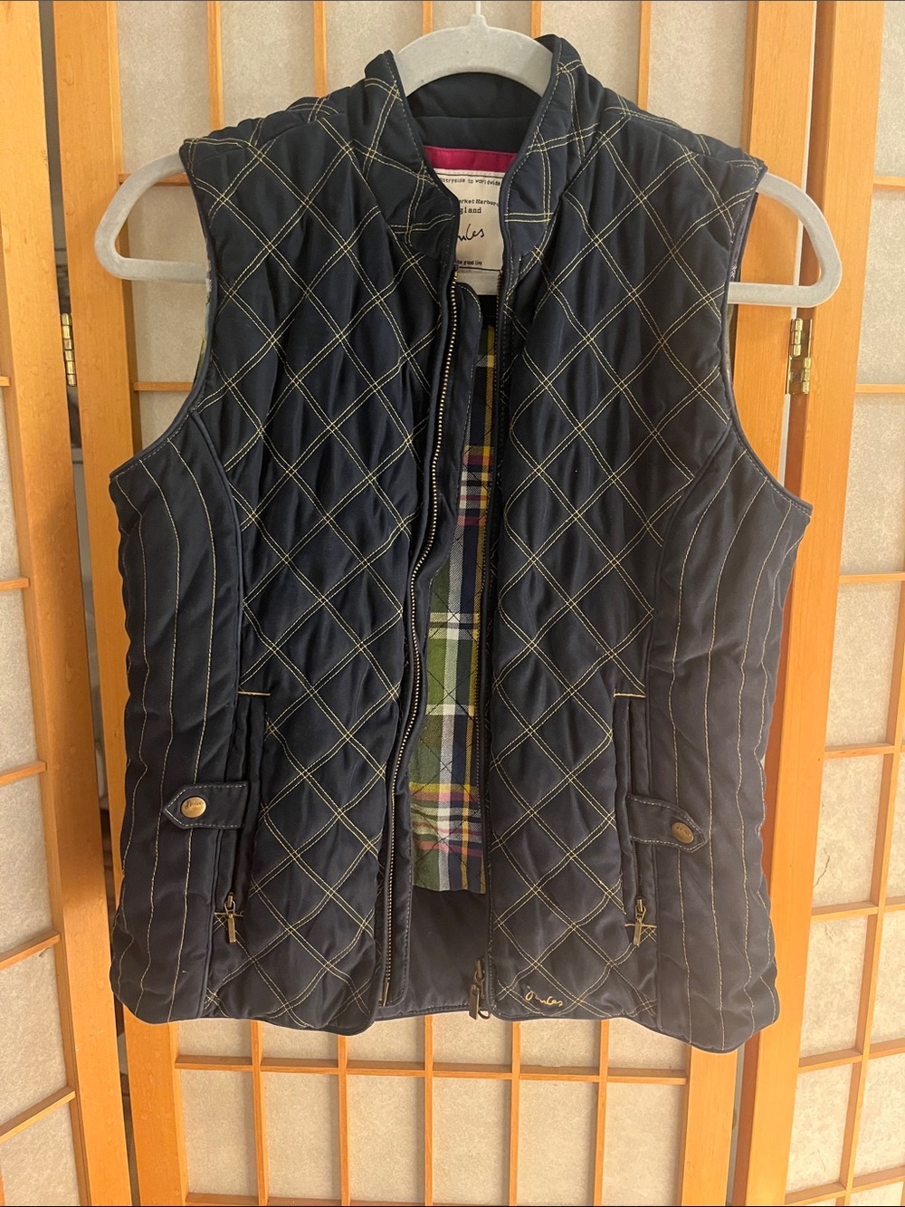 Joules Navy quilted vest